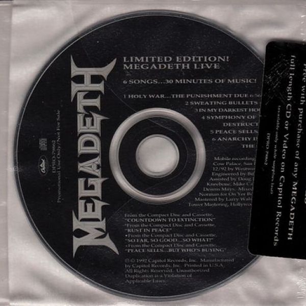 Limited Edition! Megadeth Live