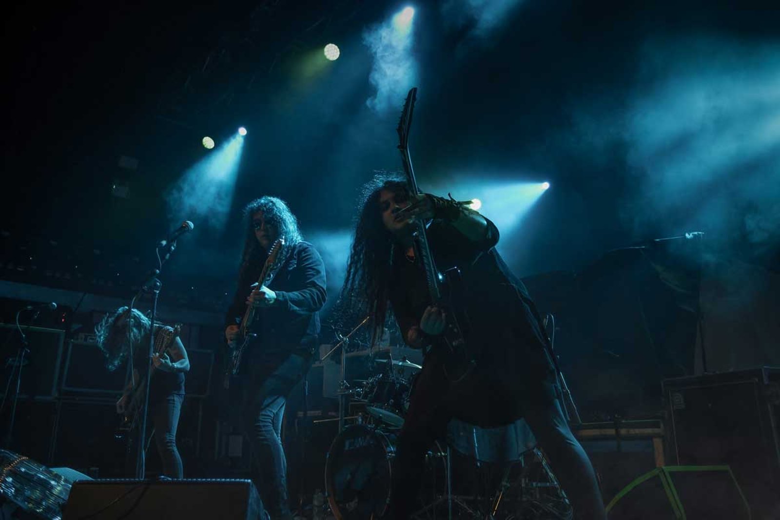 Unto Others performing live in blue stage light and smoke, O2 Academy Birmingham, 1 October 2022