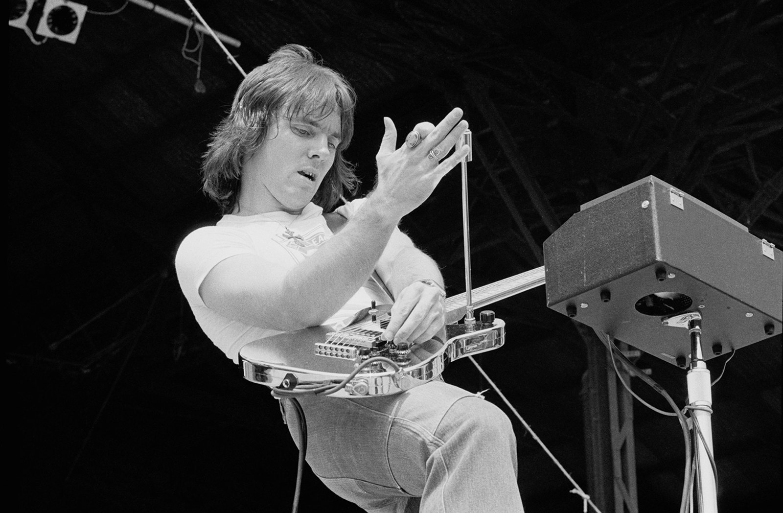Ronnie Montrose performing with Montrose at the Summer of '74 festival, Charlton Athletic, London, May 1974