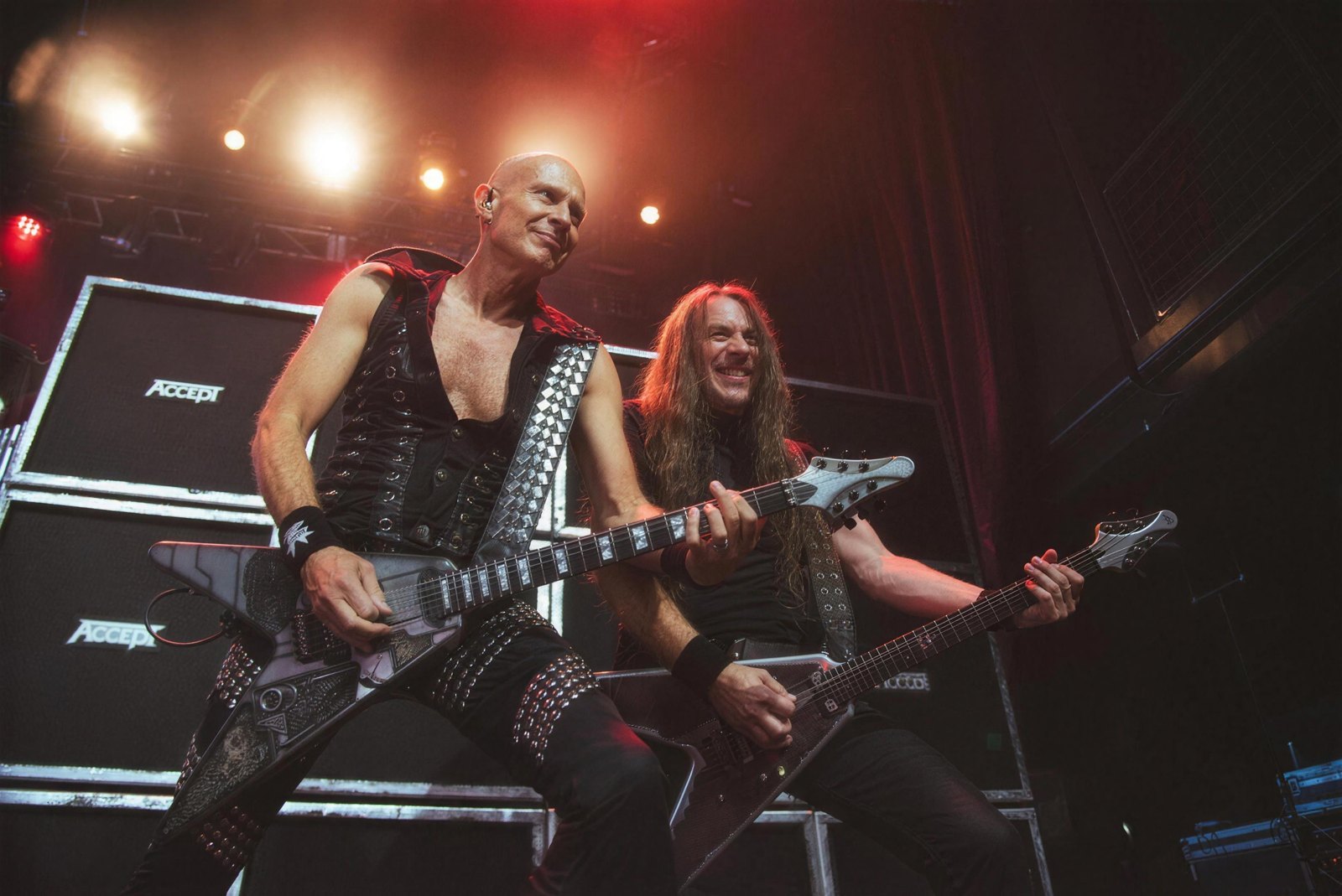 Wolf Hoffmann and Uwe Lulis of Accept live, Nashville, 2024