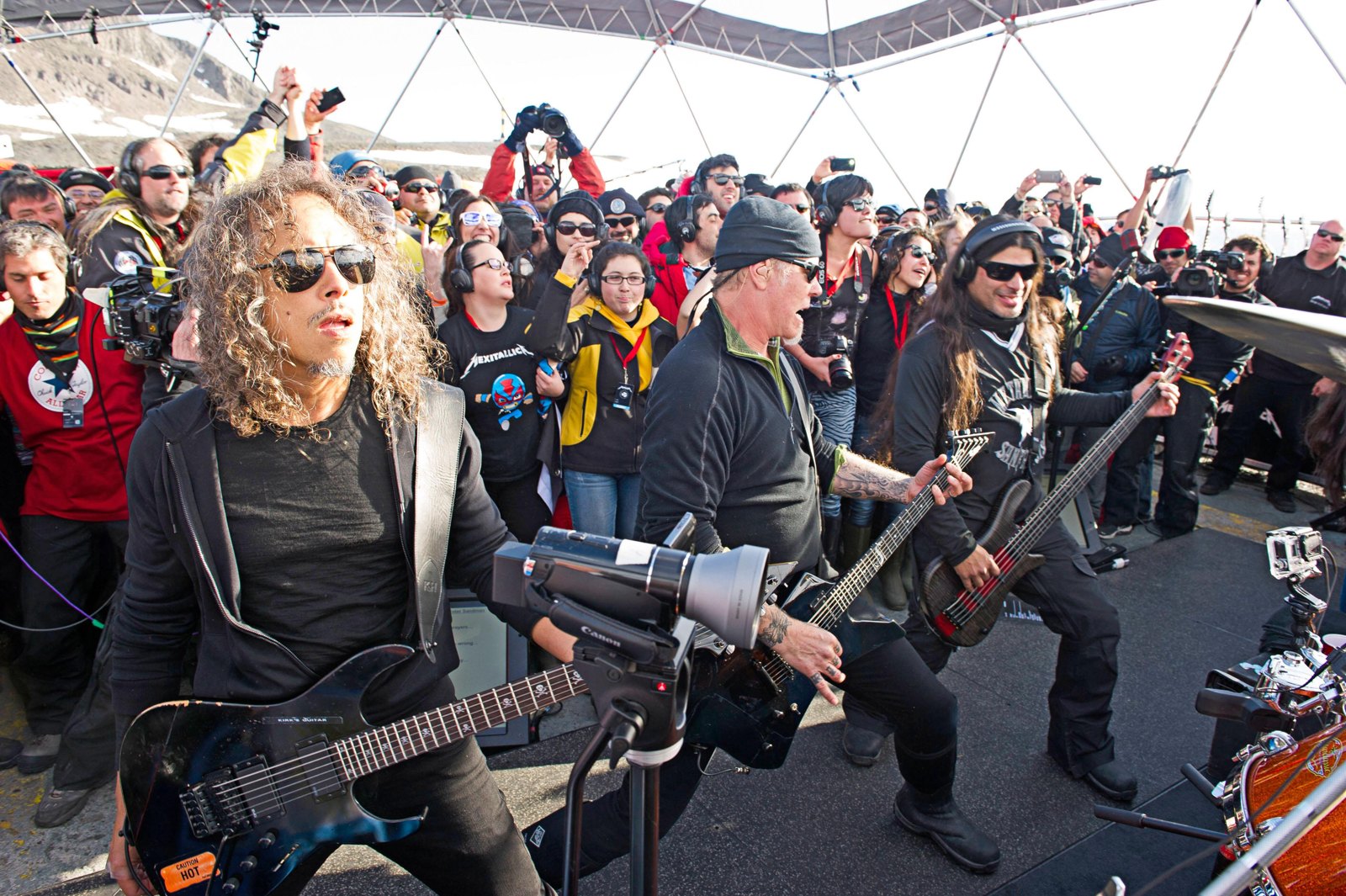Metallica at Carlini Station, Antarctica, 2013. Photo: Ross Halfin