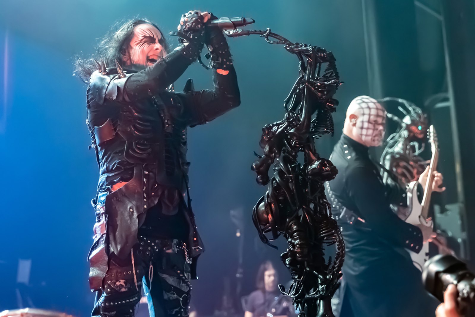 Dani Filth of Cradle of Filth screaming on stage at the O2 Forum in Kentish Town on Halloween night 2024