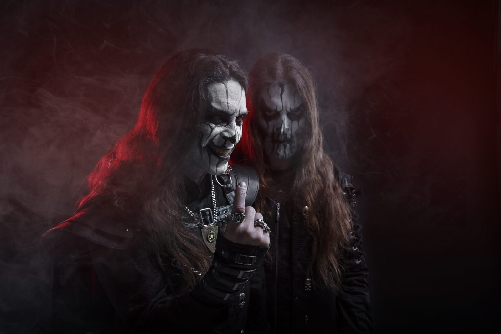 Carach Angren members Seregor and Ardek in corpse paint, photographed by Stefan Heilemann for Season of Mist