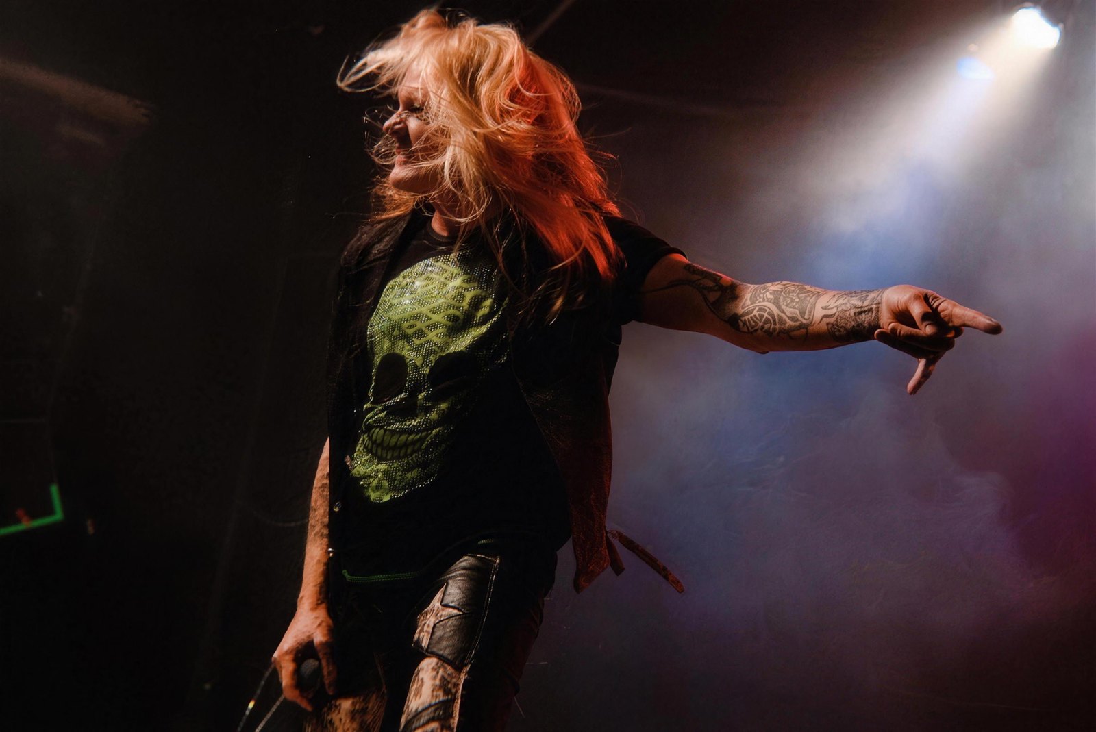 Sebastian Bach mid-scream on stage at the Phoenix Concert Theatre, Toronto, 24 October 2024
