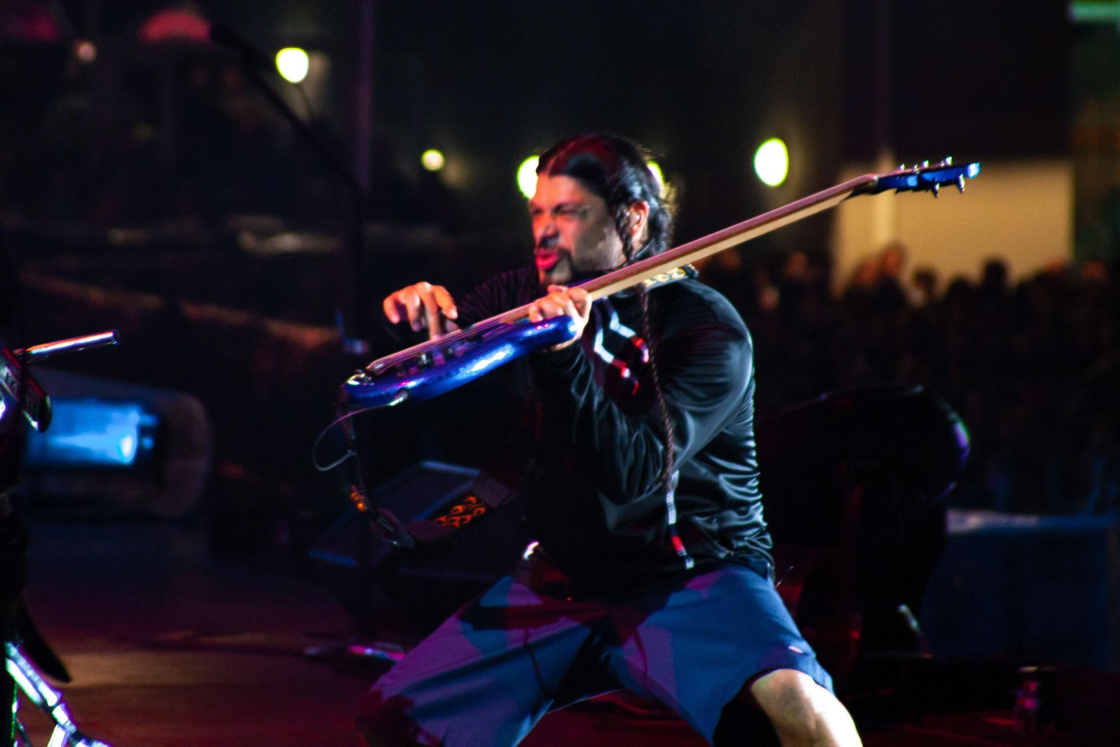 Robert Trujillo playing bass with Metallica at Rock am Ring, Nürburg, 3 June 2006, the night Orion was first played live in full