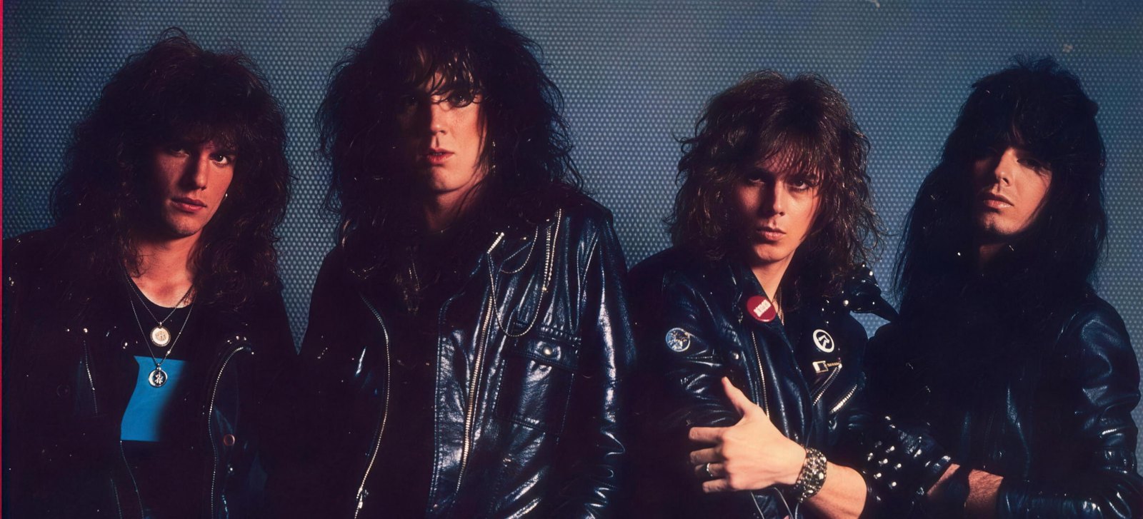 Steeler, the Los Angeles Sunset Strip metal band featuring Ron Keel and Yngwie Malmsteen, in a 1983 promotional portrait