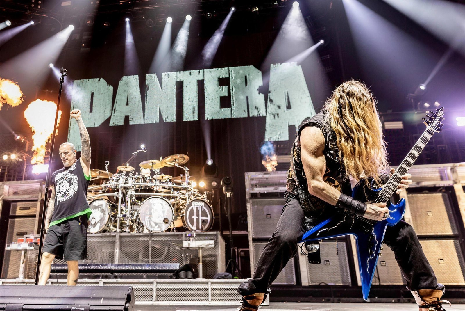 Phil Anselmo and Zakk Wylde performing with the reformed Pantera lineup, OVO Arena Wembley, London, 25 February 2025